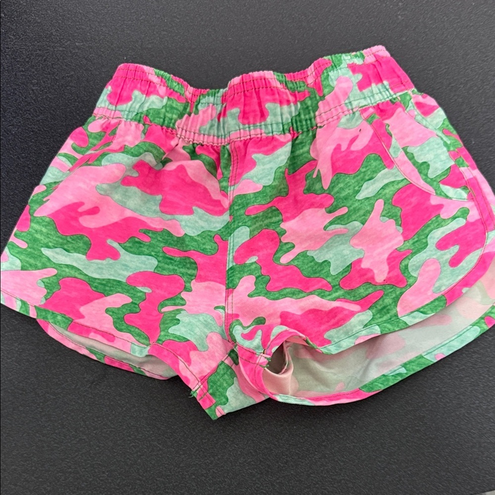Kanu Surf Pink and Green Camo Athletic Shorts